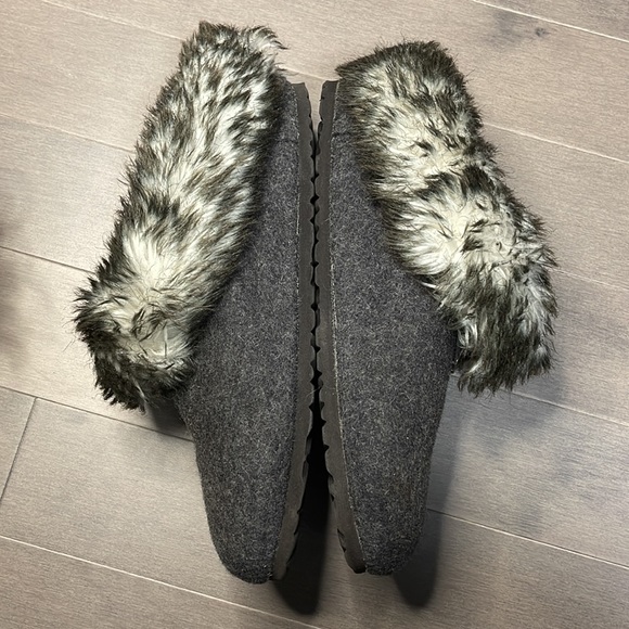 Birkenstock Kaprun Faux Fur Clog Grey Removable Fur - Picture 3 of 7